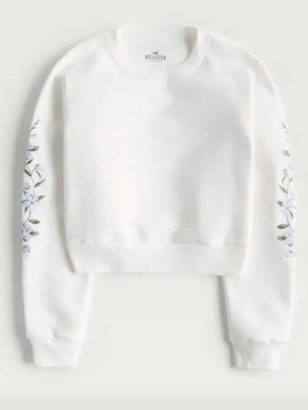 Hollister Easy Embroidered Graphic Floral Crewneck Crew Pullover Sweatshirt M